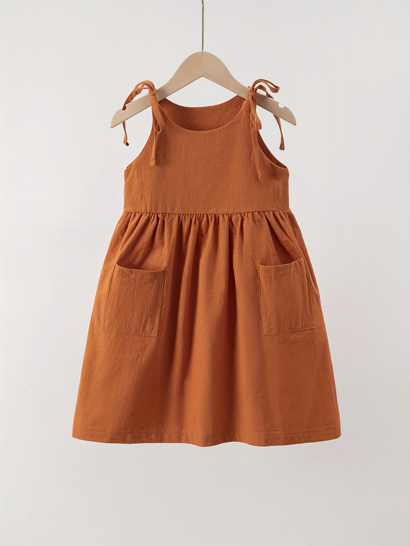Cute Toddler Girls' Sleeveless Dress with Pockets