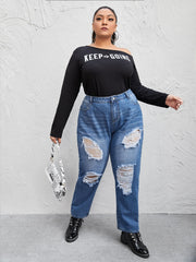 High Waist Straight Leg Jeans