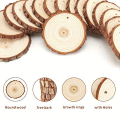 Natural Wood Chips 6-7 Wooden Set for Crafts Christmas Decoration DIY