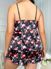 Women's Plus Flamingo Print Pajama Set
