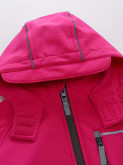Girls Softshell Outdoor Ski Suit Hooded Warm Fleece Lined Jumpsuit