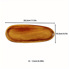 Irregular Oval Wood Dinner Plate Multifunctional Tray Decorative Snack Plate