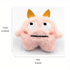 Adorable Plush Monster Brooch for Girls