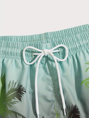 Palm Trees Gradient Print Quick dry Men's Swim Trunks