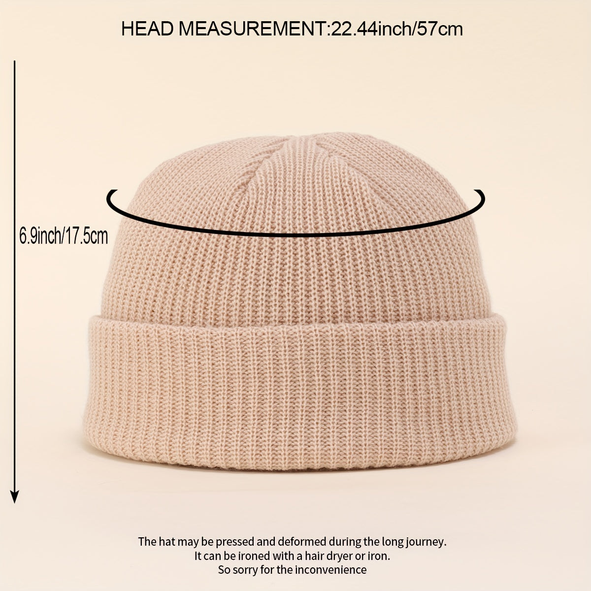 Unisex Solid Beanie Coldproof Warm Knit Hat Elastic Skull Cap