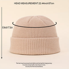 Unisex Solid Beanie Coldproof Warm Knit Hat Elastic Skull Cap