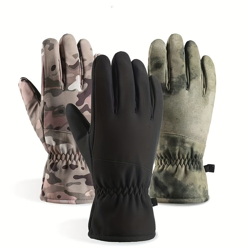 Velvet Windproof Waterproof Touch Screen Cycling Gloves Coldproof Non Slip Warm