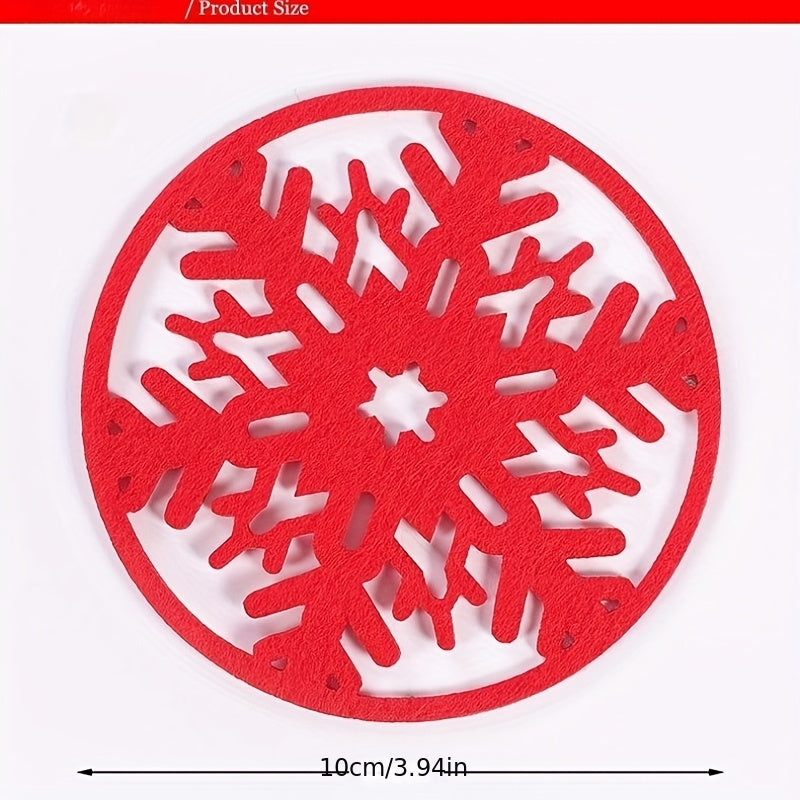 Snowflake Christmas Coaster Felt Non-woven Heat insulating Coaster