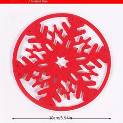 Snowflake Christmas Coaster Felt Non-woven Heat insulating Coaster