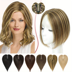 Human Hair Topper for Women, Clip-in Hair Extension, 100% Human Hair Toupee