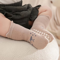 3pairs Baby Floor Socks Non slip Cartoon Animal Graphic Toddler Socks