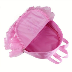 Kids Embroidered Ballet Shoes with Lace Decor and Ballet Bag