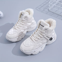 Plush Lined Thermal High Top Running Shoes