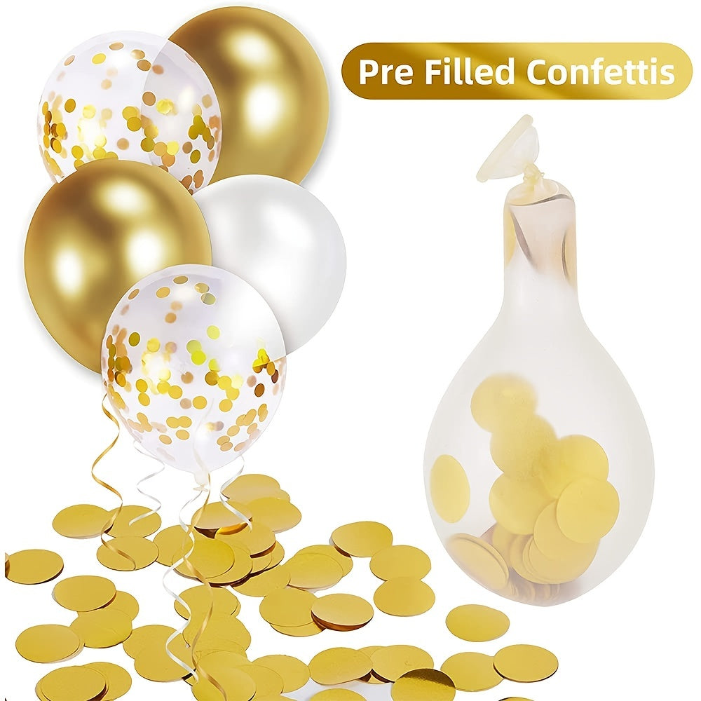50pcs Golden Balloons Kit 12 Inches for Wedding Baby Shower Event Decoration