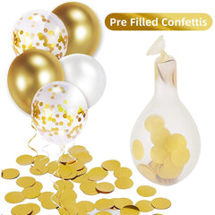 50pcs Golden Balloons Kit 12 Inches for Wedding Baby Shower Event Decoration