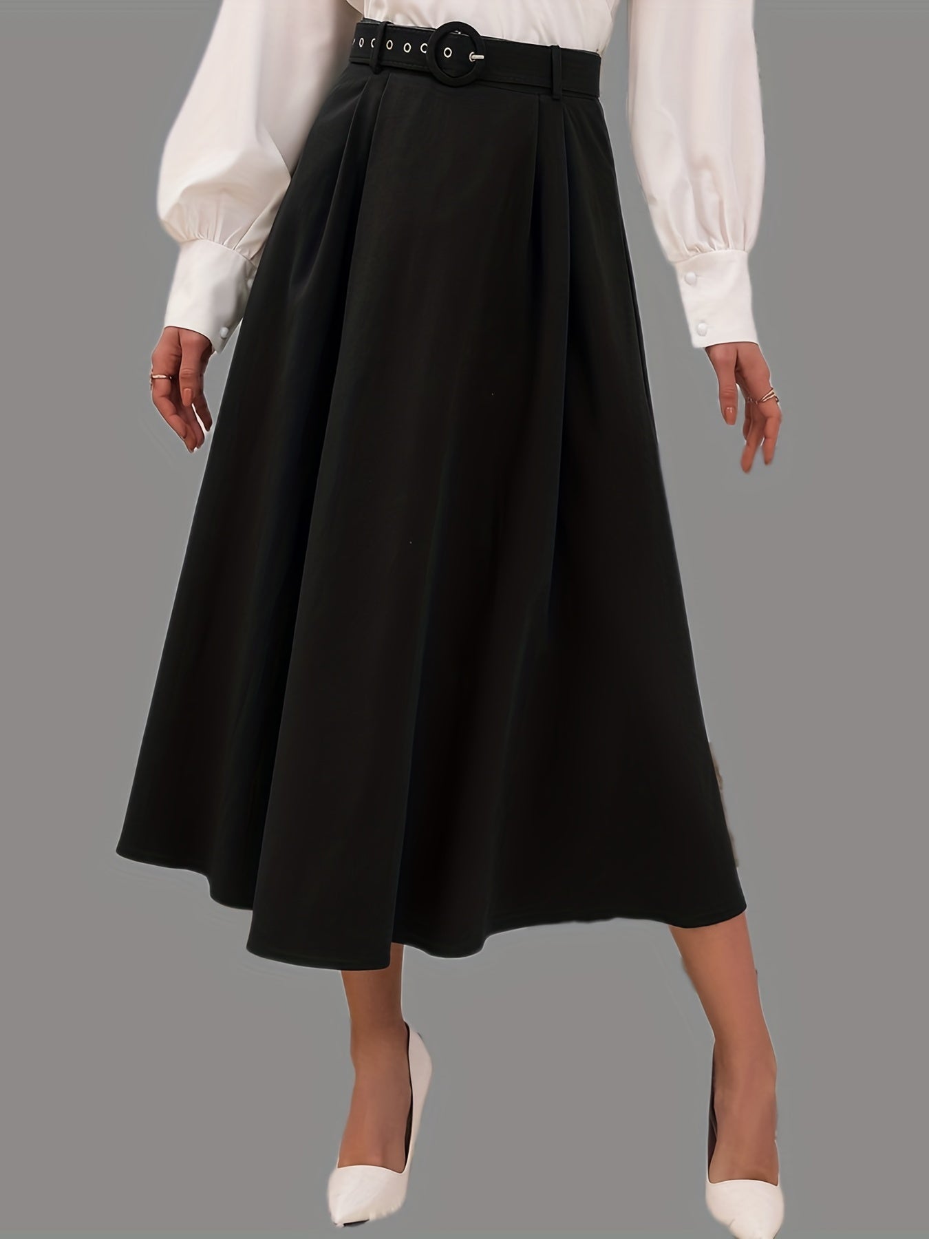 Solid A line Skirt Casual Skirt For Spring & Summer Women's Clothing