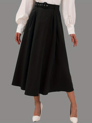 Solid A line Skirt Casual Skirt For Spring & Summer Women's Clothing