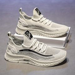 Men's Slip-on Sneakers with Shoelaces Breathable Lightweight Athletic Shoes