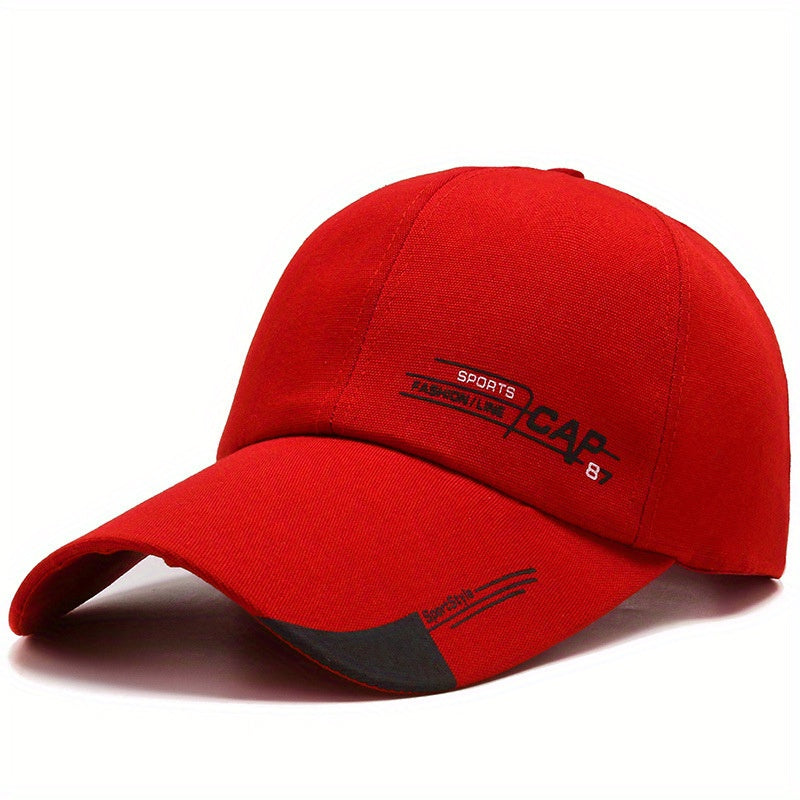 Baseball Cap Print Long Brim Cap Classic Adjustable Plain Hat