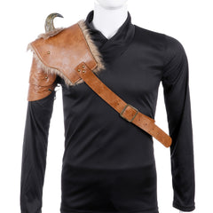 Vintage Brown Viking Shoulder Armor Halloween Cosplay Props