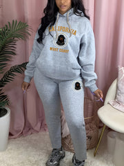 Funny Puppy Print Hoodie & Sweatpants Set