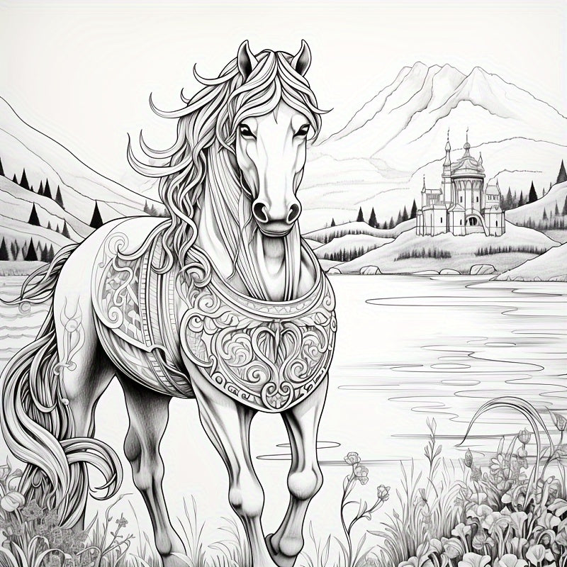 Fantasy World Of Horses Painted Book 40 Images Thickened 20 Pages