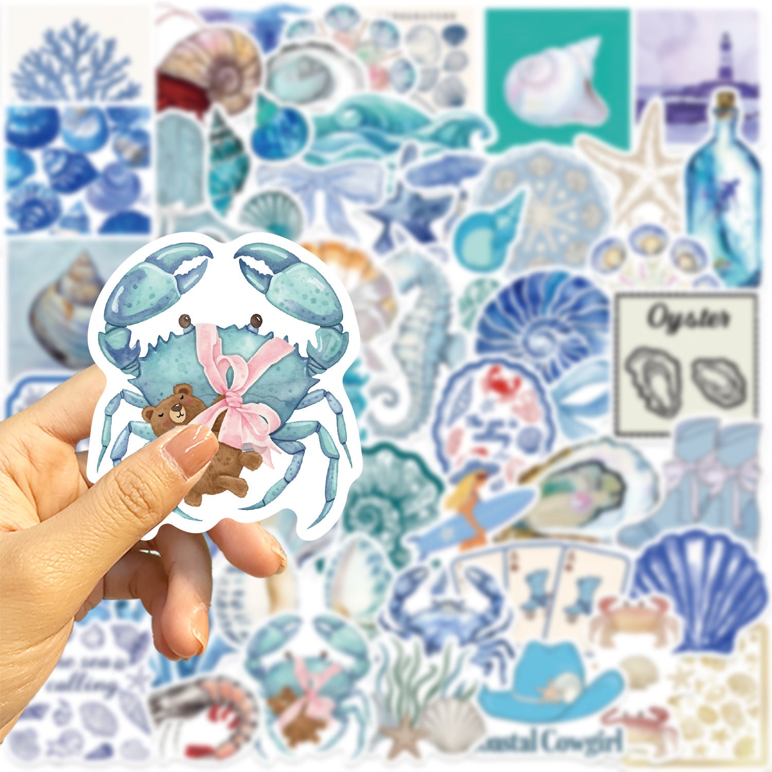 100pcs Ocean Stickers Pink Designs Waterproof Vinyl for Laptops Phones