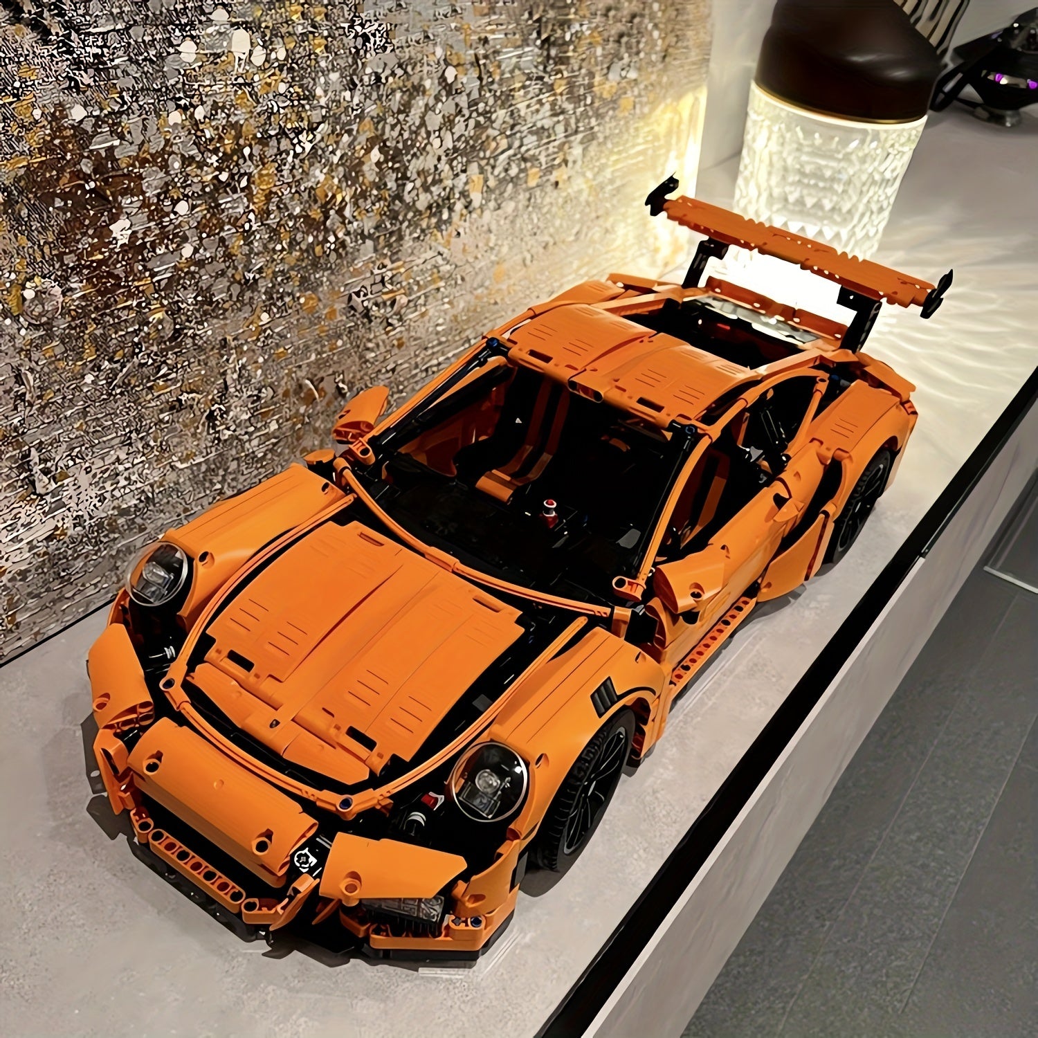 2704pcs Orange Sports Car Building Block Model Toy DIY Gift