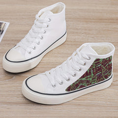 Girl's Love Heart High Top Skate Shoes Non Slip Lace Up Sneakers