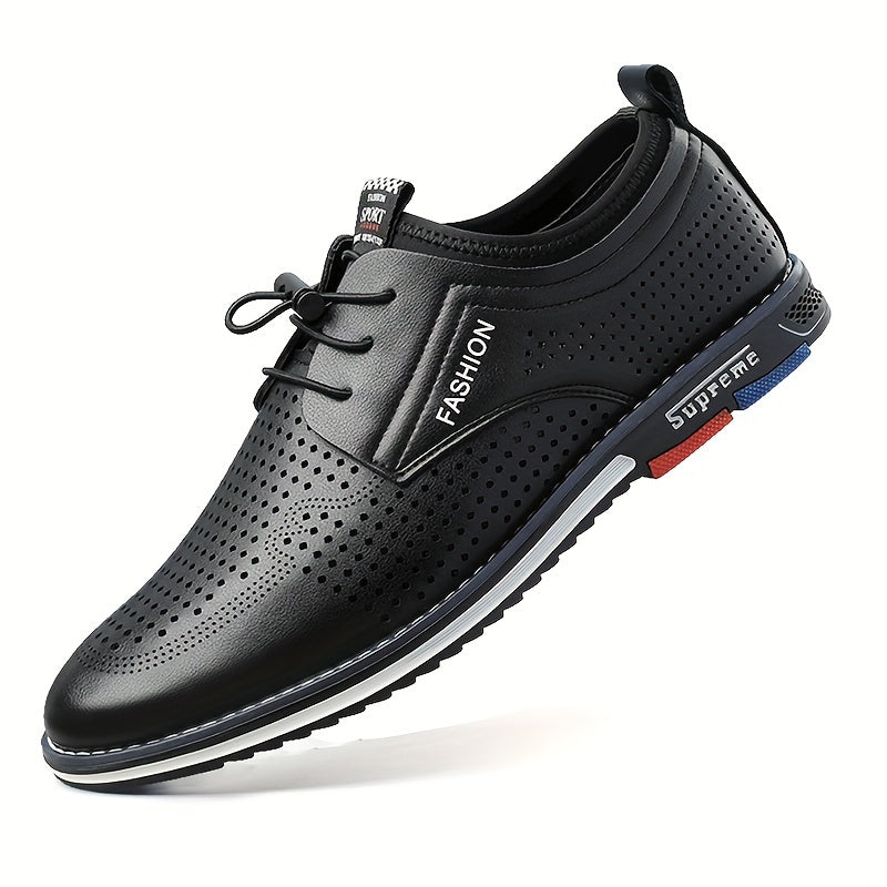 Men's Derby Shoes With Ventilation Holes Lace-Up Front