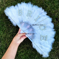 Romantic Bride Accessories Feather Folding Fan Heart Shaped Glasses
