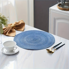 Round Braided Placemats Set Of 5 Table Mats Woven Non Slip Place Mats