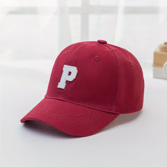Boys P Letter Embroidered Baseball Cap Adjustable Comfortable Sun Hat