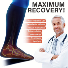5 Pairs Plus Size Knee High Copper Compression Socks for Women & Men