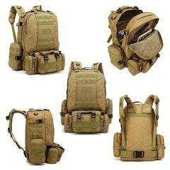 55L Camo Tactical Backpack for Camping Hiking Travel