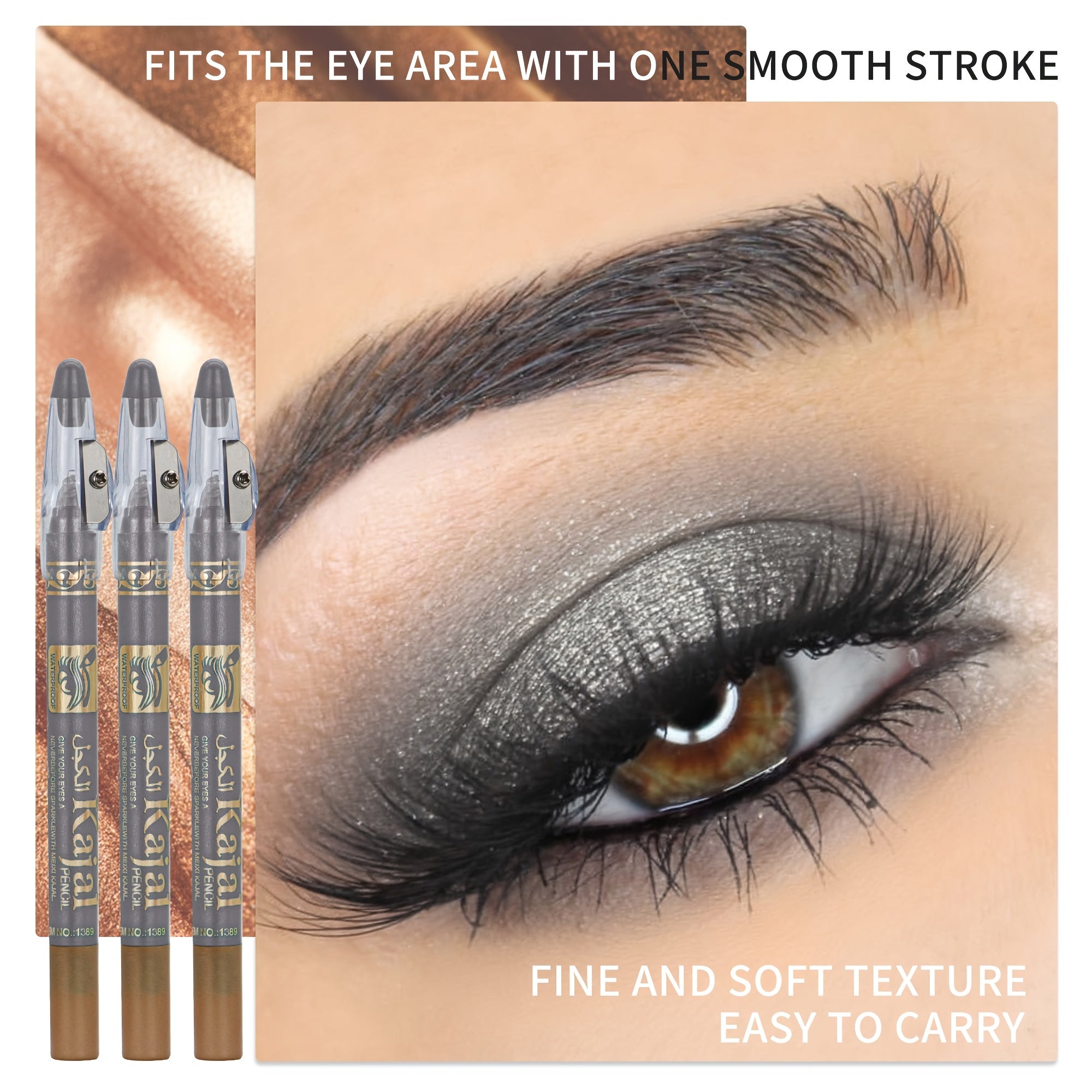 Waterproof Gunmetal Gray Eyeshadow Stick Creamy Metallic Shadow