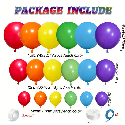 111pcs Colorful Rainbow Balloon Arch Kit for Party Decor