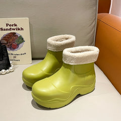 Women's Winter Rain Boots Waterproof Fleece Lined Warm Snow Boots