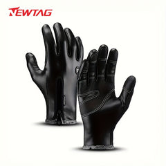 Cycling Gloves PU Leather Warm Gloves Windproof Non-slip Touch Screen Skiing Glo