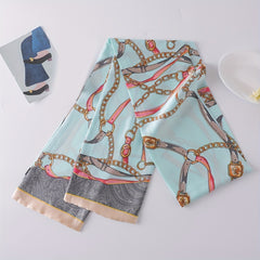 Chain Print Twilly Scarf Classic Silk Skinny Scarf
