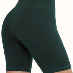 Solid Sports Shorts Elastic Running Fitness Tight Shorts Women's Activewear