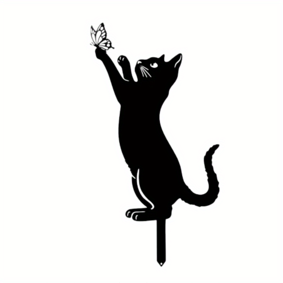 Metal Cat Silhouette Garden Decorations: Whimsical Touch for Your Yard