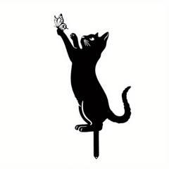 Metal Cat Silhouette Garden Decorations: Whimsical Touch for Your Yard