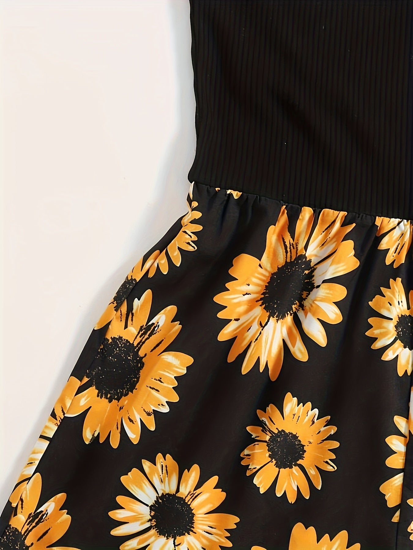 Sunflower Print One Shoulder Romper Jumpsuit