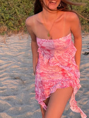 Off Shoulder Tube Top & Asymmetrical Skirt Set