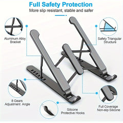 8-Level Adjustable Laptop Stand Portable Height Adjustable Ventilated