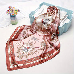 Floral Paisley Print Square Scarf Silk Neck Scarf Head Wrap Bandana