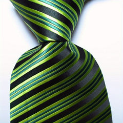 Men's Green Orange Stripe Tie