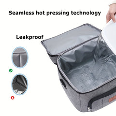 Insulated Lunch Box Leakproof Thermal Cooler Bag Double Deck Tot