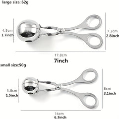 Stainless Steel Meat Baller Tongs Cake Pop Maker Melon Baller